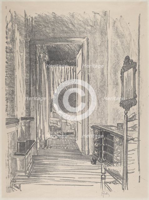 Hallway to Bed Room, Stenton, 1912. Creator: Joseph Pennell.