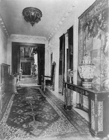 Hallway, with Oriental urn at right, in home of Edmund Cogswell... Greenwich, Connecticut, 1908. Creator: Frances Benjamin Johnston