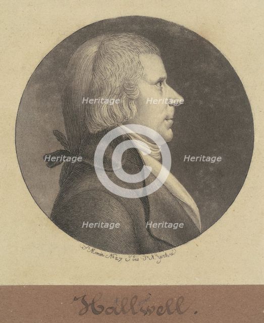 Hallwell, 1796-1797. Creator: Charles Balthazar Julien Févret de Saint-Mémin.