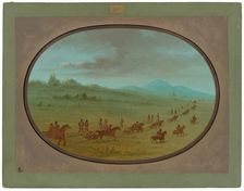 Halsey's Bluff - Sioux Indians on the March, 1861/1869. Creator: George Catlin