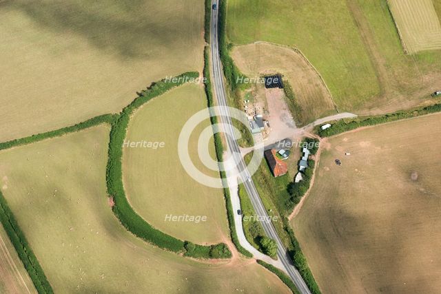 Halwell Camp Iron Age univallate hillfort earthwork, near Dartmouth, Devon, 2018. Creator: Historic England.