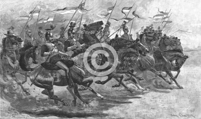 ''Halt !'-Charge of Lancers at the Royal Military Tournament', 1890. Creator: Unknown.