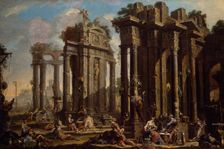 Halt of the Brigands, 1710. Creator: Alessandro Magnasco