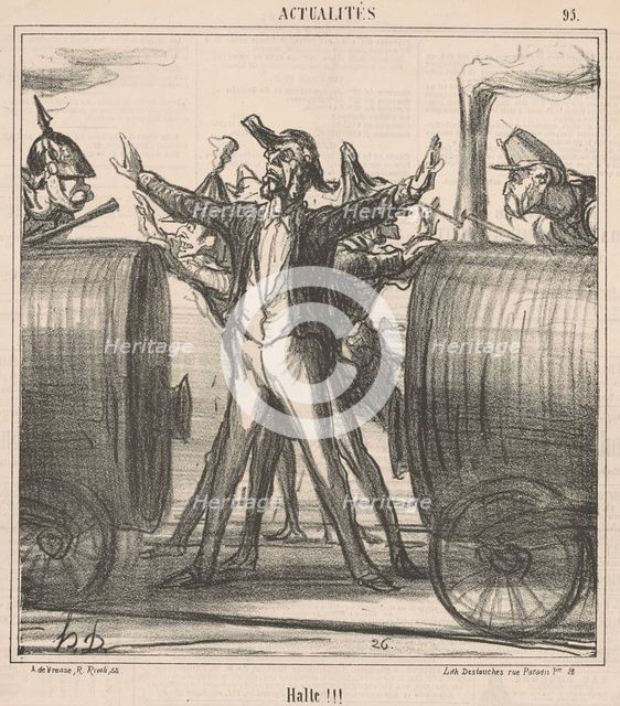 Halte!!!, 19th century. Creator: Honore Daumier.