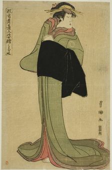 Hamamuraya: Segawa Kikunojo III as the courtesan Koman, from the series "Portraits of..., 1795. Creator: Utagawa Toyokuni I