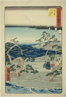 Hamamatsu: The Famous Murmuring Pines (Hamamatsu, meisho zazanza no matsu), no. 30 from th..., 1855. Creator: Ando Hiroshige