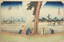 Hamamatsu: Winter Scene (Hamamatsu, fuyugare no zu), from the series "Fifty-three..., c. 1833/34. Creator: Ando Hiroshige