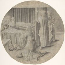 Haman begs Esther for his Life, 16th-mid 16th century ?. Creator: ? Circle of Pseudo-Aert Ortkens