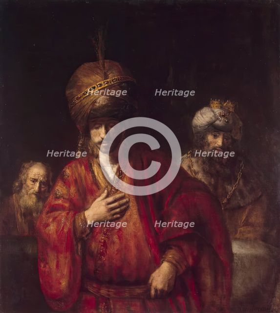 Haman recognizes his fate, 1650. Creator: Rembrandt Harmensz van Rijn.