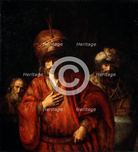 'Haman Recognizes His Fate (David and Uriah)', 1665.  Artist: Rembrandt Harmensz van Rijn    