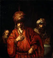 Haman Recognizes His Fate (David and Uriah) 1665. Artist: Rembrandt Harmensz van Rijn
