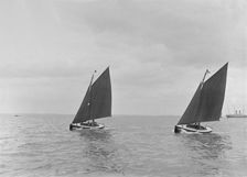 Hamble River Class dinghies racing close-hauled, 1921. Creator: Kirk & Sons of Cowes