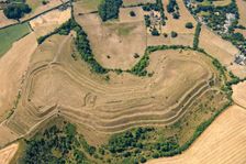 Hambledon Hill, an Iron Age multivallate hillfort earthwork, Dorset, 2022. Creator: Damian Grady