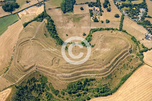Hambledon Hill, an Iron Age multivallate hillfort earthwork, Dorset, 2022. Creator: Damian Grady.