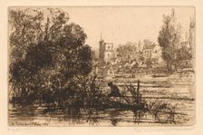 Hamerton's Portfolio III: Twickenham Church, 1865-72 (published 1872). Creator: Francis Seymour Haden (British, 1818-1910)