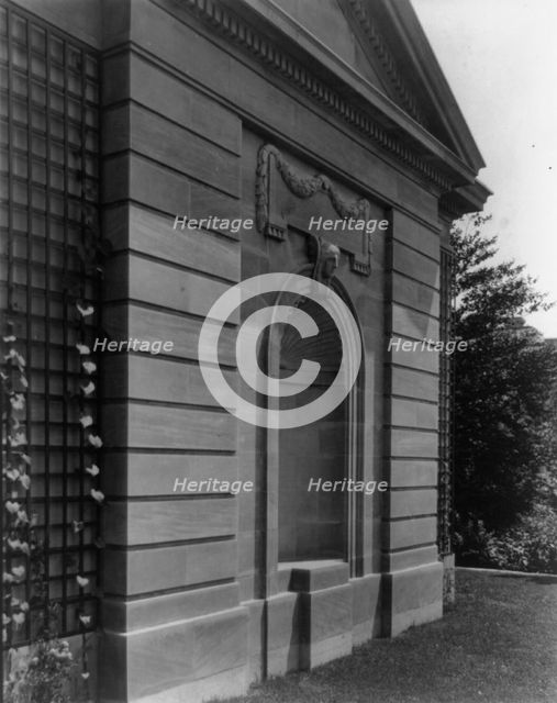 Hamilton Rice Home in Newport, Rhode Island, exterior detail, between 1917 and 1927. Creator: Frances Benjamin Johnston.