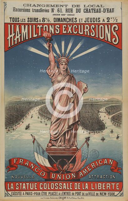 Hamiltons Excursions: La statue colossale de la Liberté, 1880s. Creator: Anonymous.
