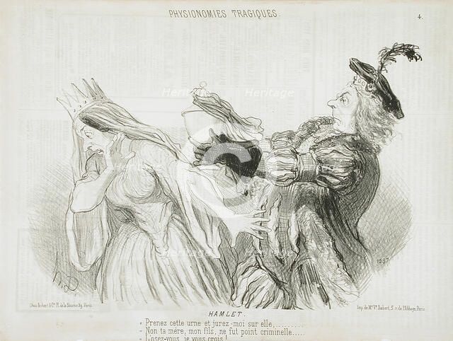 Hamlet, 1851. Creator: Honore Daumier.