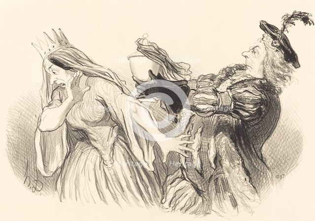 Hamlet, 1851. Creator: Honore Daumier.