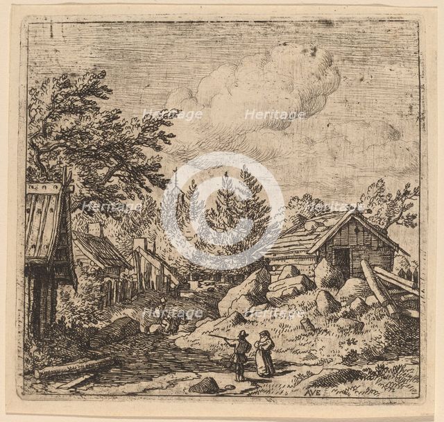 Hamlet on Mountainous Ground, probably c. 1645/1656. Creator: Allart van Everdingen.