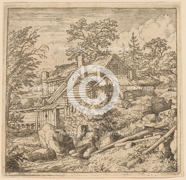 Hamlet on a Mountain Side, probably c. 1645/1656. Creator: Allart van Everdingen.