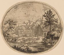 Hamlet at the Bank of a River, probably c. 1645/1656. Creator: Allart van Everdingen