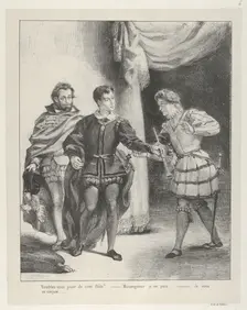Hamlet and Guildenstern, 1834-43., 1834-43. Creator: Eugene Delacroix