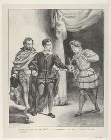 Hamlet and Guildenstern, 1834-43., 1834-43. Creator: Eugene Delacroix