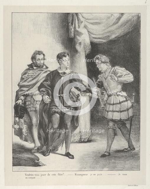 Hamlet and Guildenstern, 1834-43., 1834-43. Creator: Eugene Delacroix.
