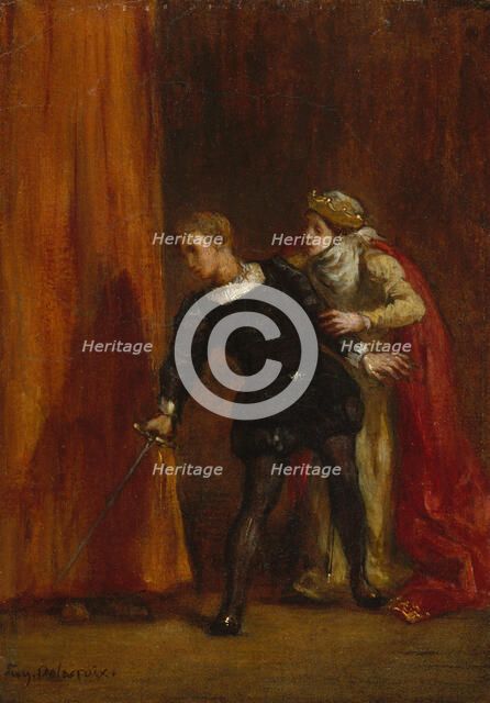 Hamlet and His Mother, 1849. Creator: Eugene Delacroix.