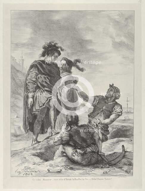 Hamlet and Horatio before The Gravediggers, 1843., 1843. Creator: Eugene Delacroix.
