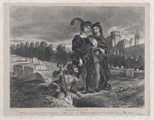 Hamlet Contemplating Yorick’s Skull, 1828., 1828. Creator: Eugene Delacroix