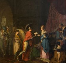 Hamlet Delivering a Letter Written by Himself to the Queen of Scotland, 1776. Creator: Nicolai Abraham Abildgaard