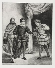 Hamlet: Hamlet and Guildenstern, 1834. Creator: Eugène Delacroix (French, 1798-1863)