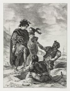 Hamlet: Hamlet and Horatio with the Grave Diggers, 1843. Creator: Eugène Delacroix (French, 1798-1863)