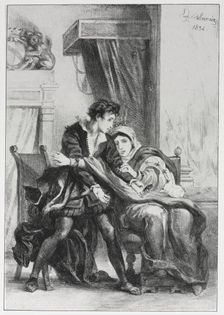 Hamlet: Hamlet and the Queen, 1834. Creator: Eugène Delacroix (French, 1798-1863)