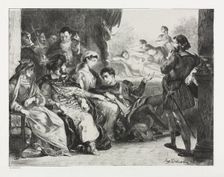 Hamlet: Hamlet Commands the Actors to do a Scene from the Poisoning of his Father, 1834. Creator: Eugène Delacroix (French, 1798-1863)