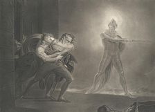 Hamlet, Horatio, Marcellus and the Ghost (Shakespeare, Haml..., first published 1796; reissued 1852. Creator: Robert Thew