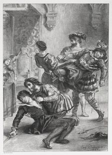 Hamlet: The Death of Hamlet, 1843. Creator: Eugène Delacroix (French, 1798-1863)