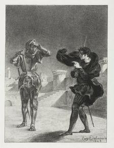 Hamlet: The Phantom on the Terrace, 1843. Creator: Eugène Delacroix (French, 1798-1863)