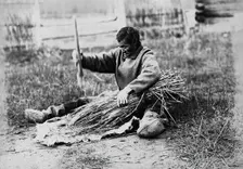 Hammering the sheaf, 1890. Creator: Unknown