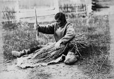 Hammering the sheaf, 1890. Creator: Unknown