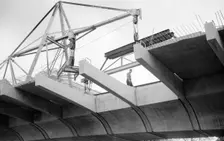 Hammersmith Flyover during construction, Hammersmith, London, 1961. Artist: Eric de Maré