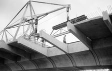 Hammersmith Flyover during construction, Hammersmith, London, 1961. Artist: Eric de Maré