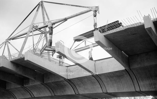 Hammersmith Flyover during construction, Hammersmith, London, 1961. Artist: Eric de Maré