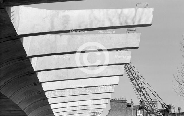 Hammersmith Flyover during construction, Hammersmith, London, 1961. Artist: Eric de Maré