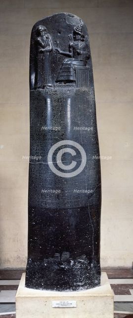 Hammurabi codex, from Susa, basaltic stone of 2.5 metres tall. Creator: Unknown.