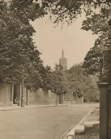 Hampstead Church from Between the Leafy Walls of Frognal Lane c1935. Creator: Donald McLeish