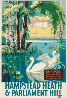 Hampstead Heath and Parliament Hill London County Council (LCC) Tramways poster, 1933. Artist: RF Fordred