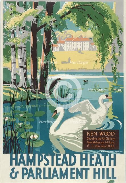'Hampstead Heath and Parliament Hill', London County Council (LCC) Tramways poster, 1933. Artist: RF Fordred